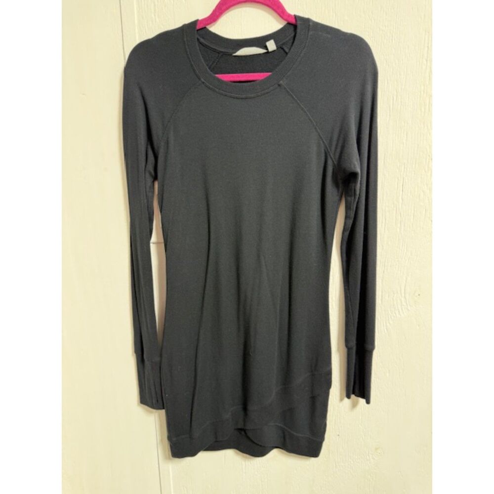 Athleta Criss Cross Women's XXS Black Long Sleeve Sweater Dress